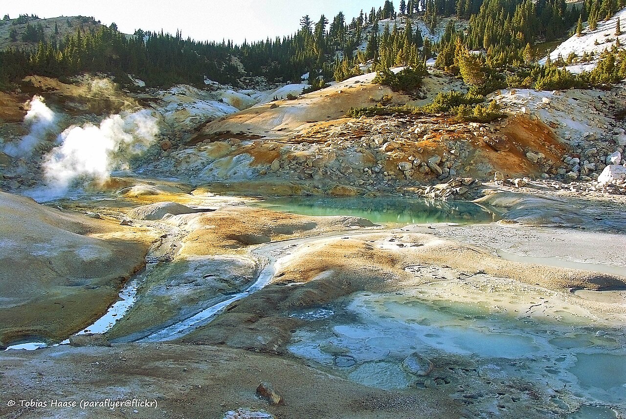 Hydrothermal landscape at Bumpass Hell in Lassen Volcanic National Park
