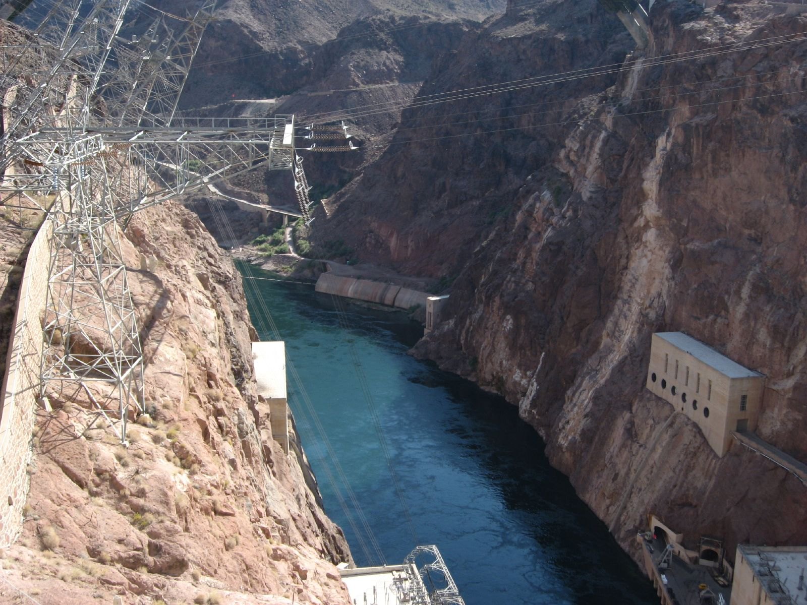 Black Canyon and Colorado River below Hoover Dam
