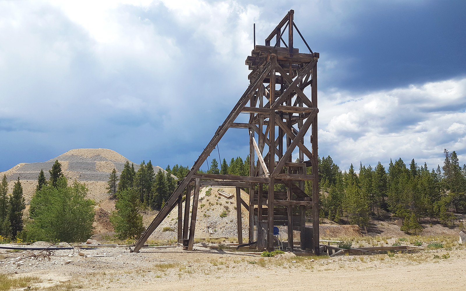 Historic mine headframe in the Leadville mining district