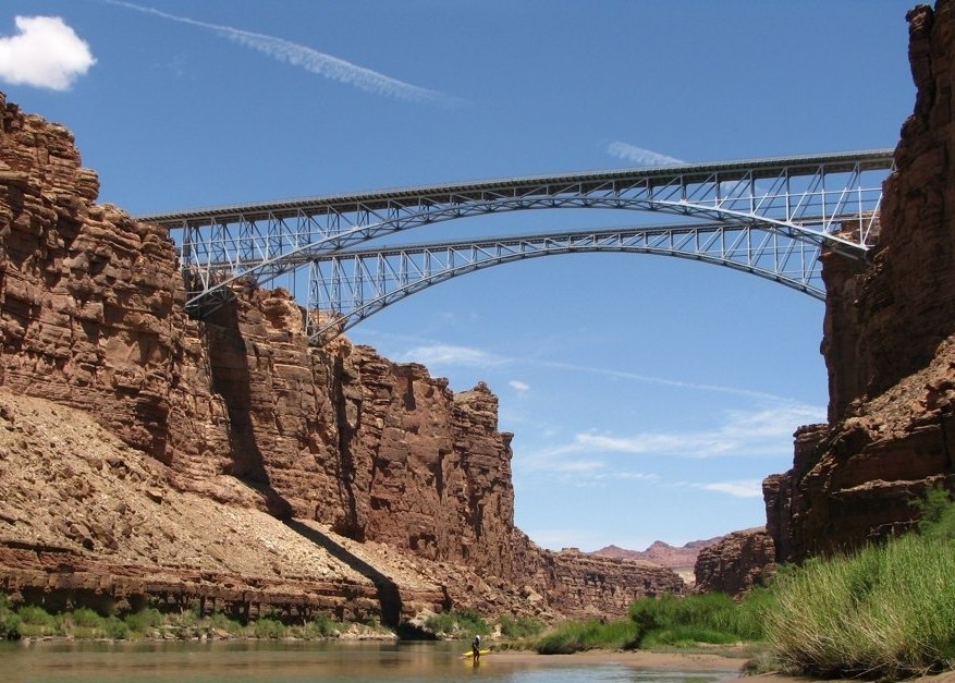 Colorado River and Navajo Bridges in Marble Canyon near Lees Ferry