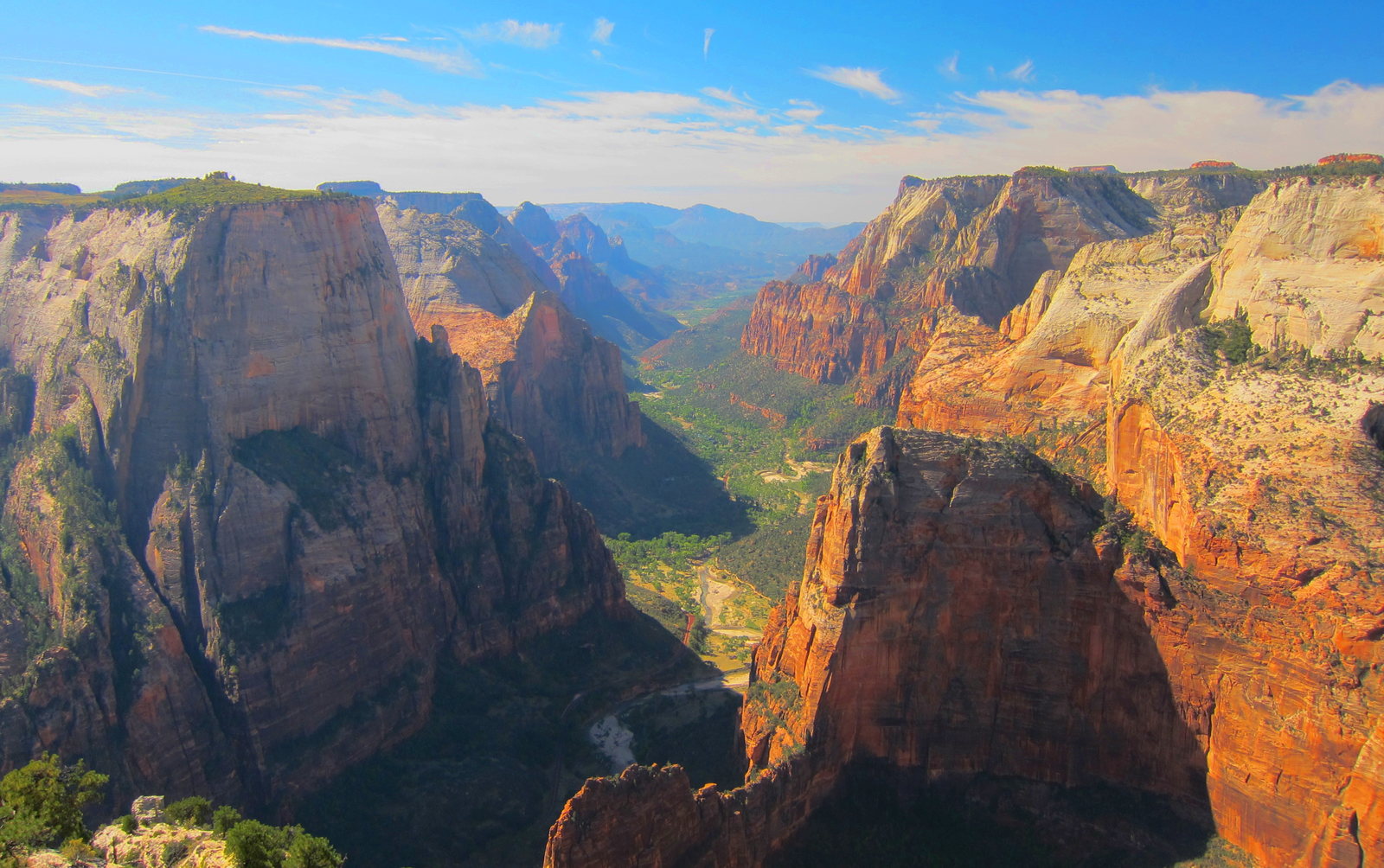 Zion Canyon cliffs and valley in Zion National Park