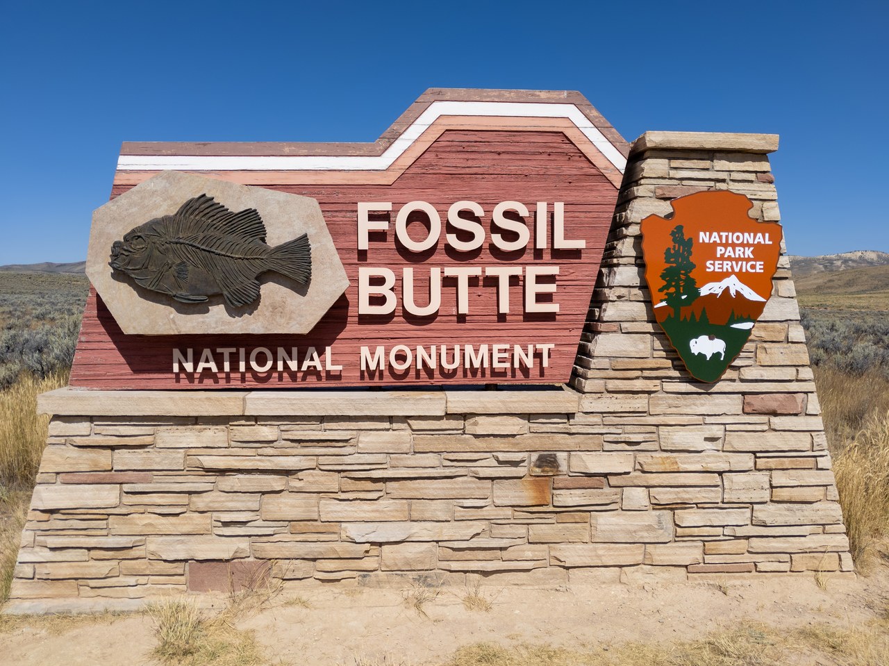 Authentic view of Fossil Butte along the Yellowstone and North Utah route