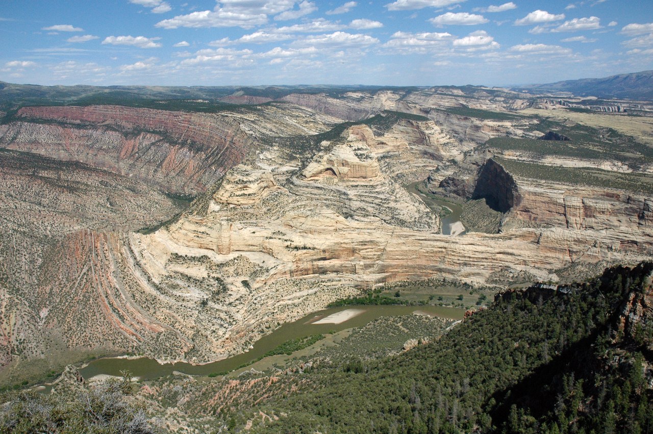 Authentic view of Harpers Corner along the Yellowstone and North Utah route